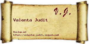 Valenta Judit névjegykártya